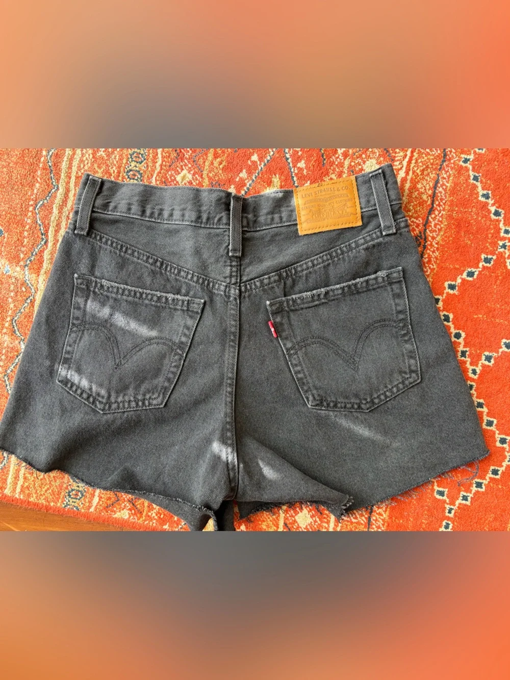 Levi's Black Denim Ribcage Shorts